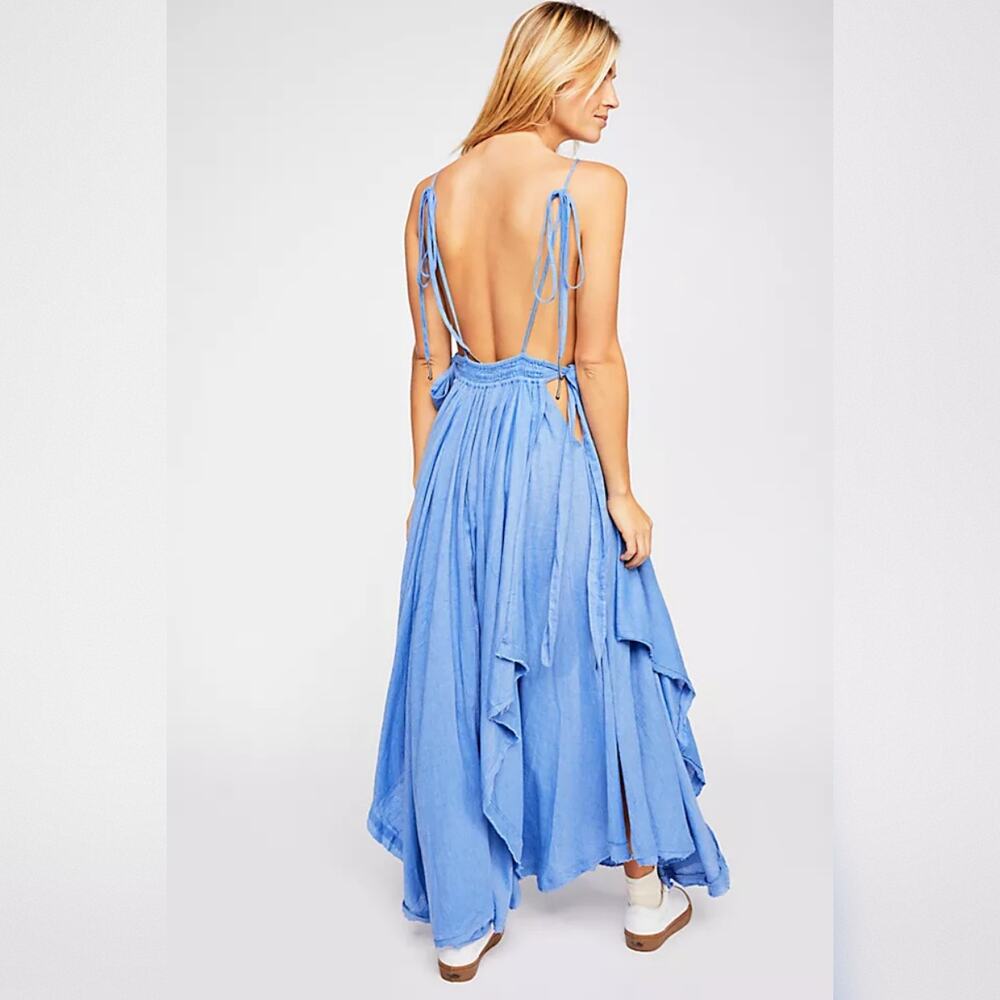 Free People Tropical Heat Maxi Dress - Inginue Blue - Size Small - Picture 3 of 11